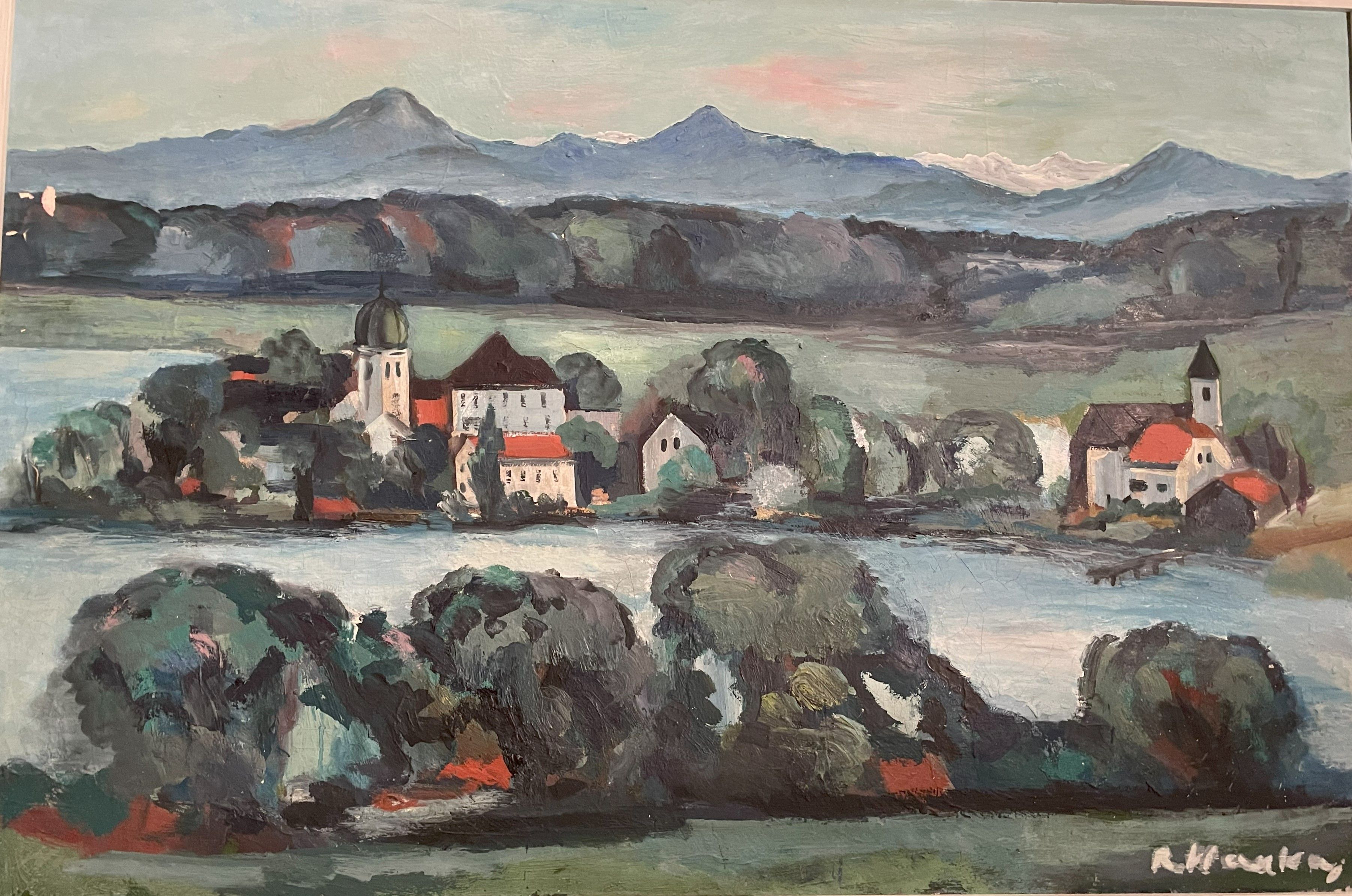 Seeoner See mit Klosteranlage, 1959